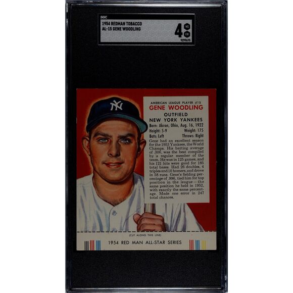 Vintage 1954 Redman Tobacco Gene Woodling SGC 4 - Picture 1 of 2